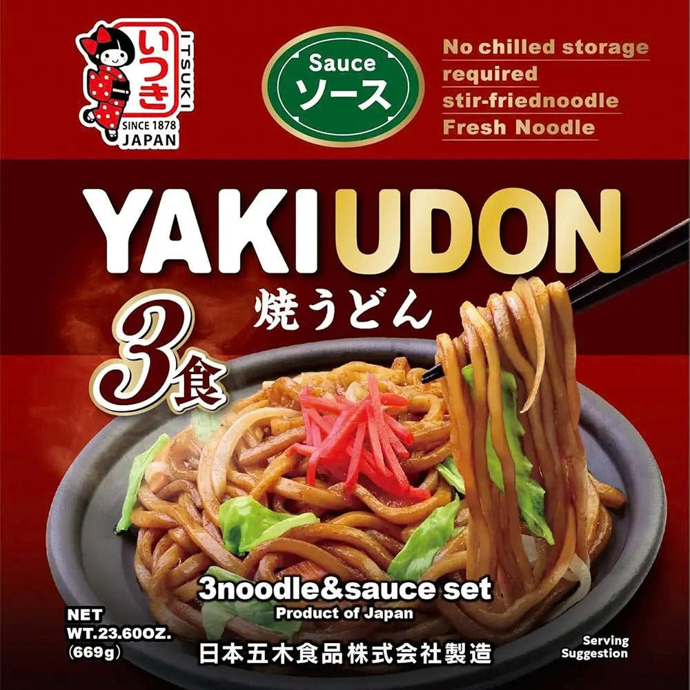 Itsuki | Kit YakiUdon 669g(3 Porzioni)– Noodles Giapponesi Stir Fry con Salsa Inclusa - Trovasia - I07003 - 01