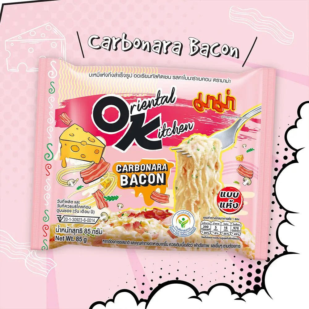 Mama OK Series Instant Noodles 85g - Gusto Carbonara & Bacon - Trovasia - I01032 - 01