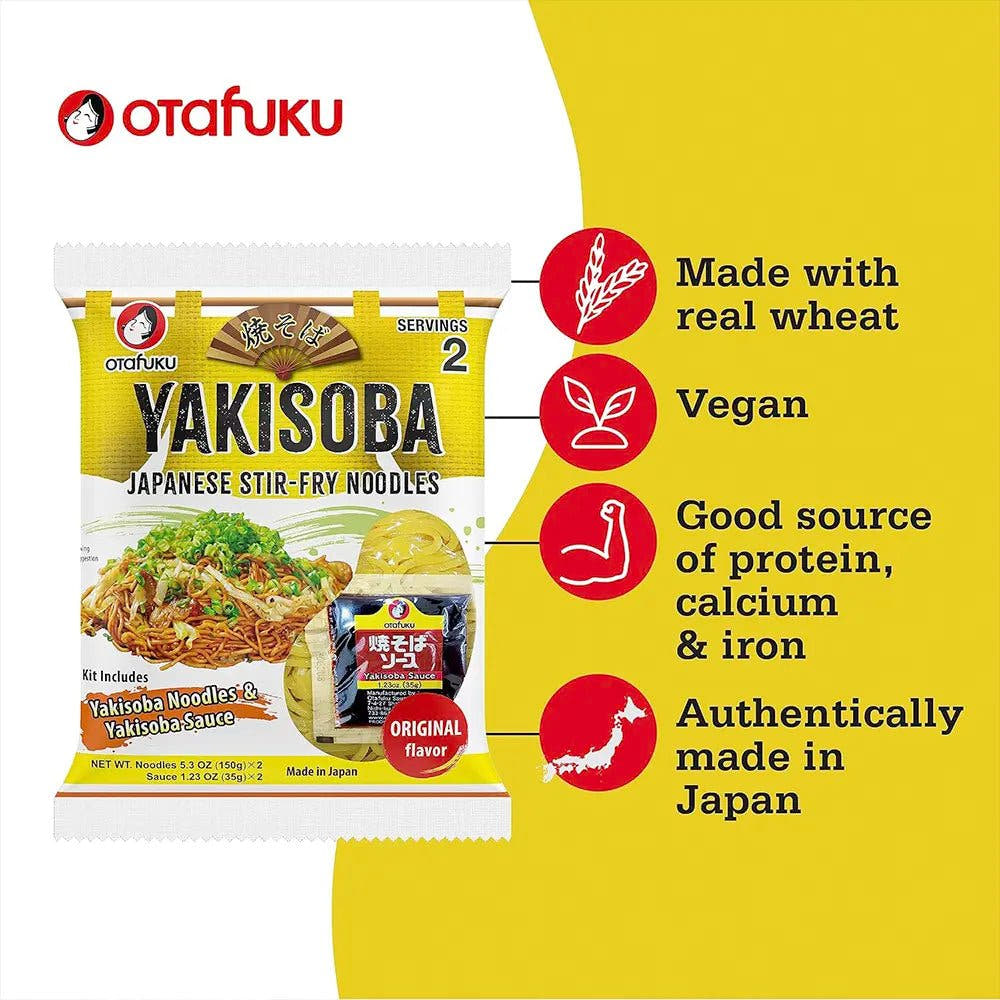 Otafuku | Kit Yakisoba Giapponese – 2 Porzioni con Noodles e Salsa Originale - Trovasia - I02004 - 01