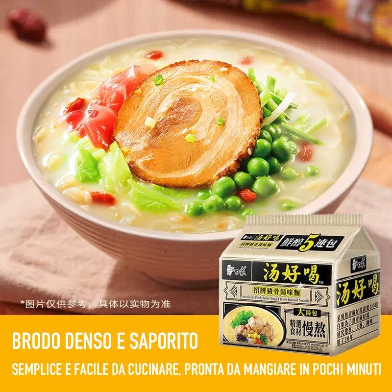 Ramen Delizia del Brodo 5pz - Gusto al Brodo di Ossobuco di Maiale - Trovasia - I0101001