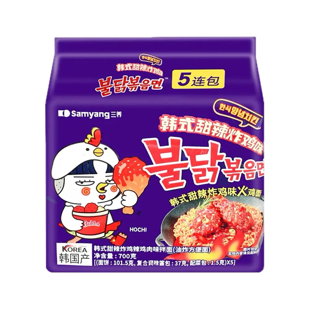 Samyang | Buldak Ramen 5pz – Gusto Pollo Fritto Piccante e Dolce (Edizione Cinese) - Trovasia - I01001 - 1302