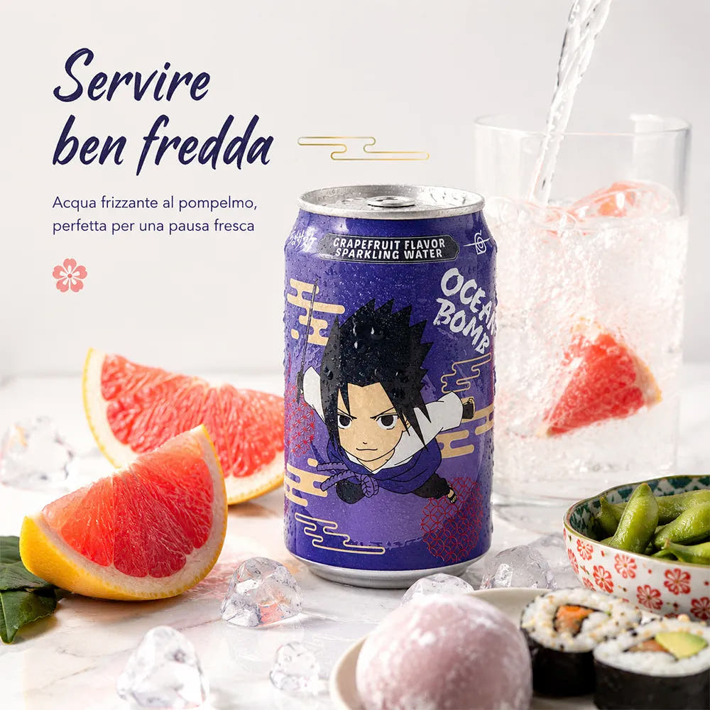 Bevanda Gassata Naruto Shippuden 330ml - Gusto Pompelmo