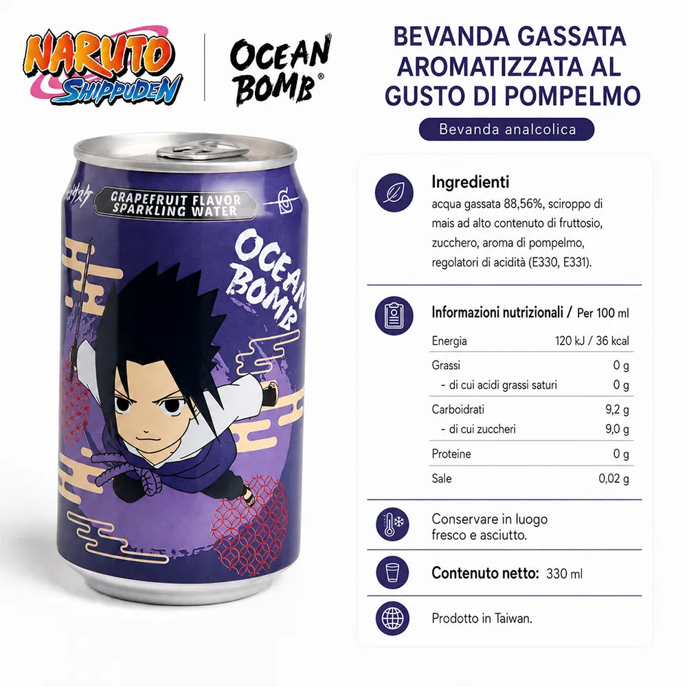Bevanda Gassata Naruto Shippuden 330ml - Gusto Pompelmo