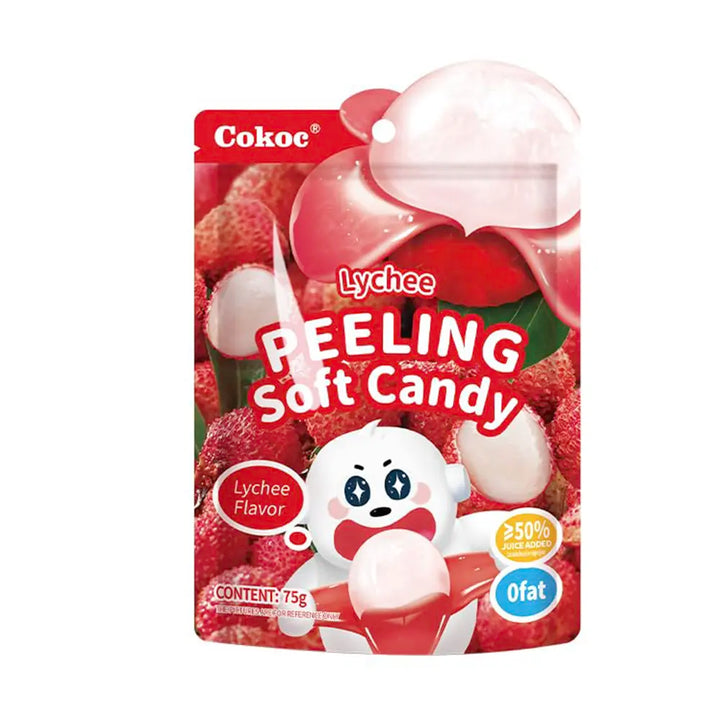Cokoc | Weiche, abziehbare Bonbons 75g – Litschi-Geschmack