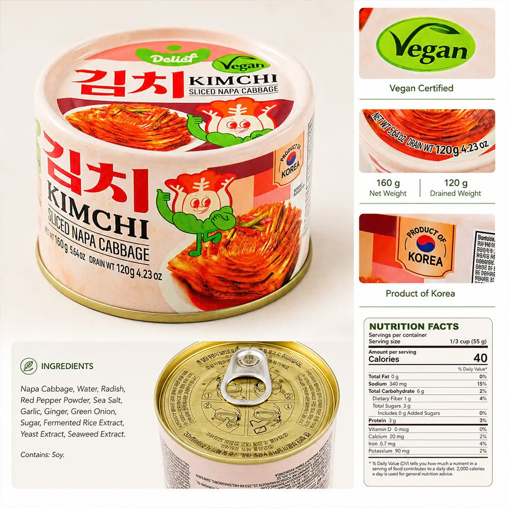 DELIEF | Kimchi di Cavolo Napa Affettato 160g