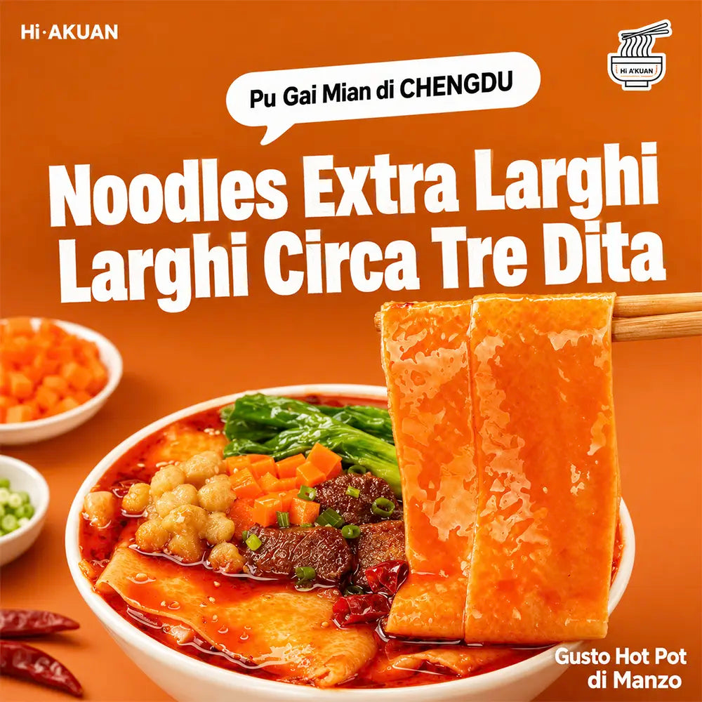 DaWanKuanMian | Noodles Larghi Istantanei – Stile CHENGDU (Hot Pot di Manzo)