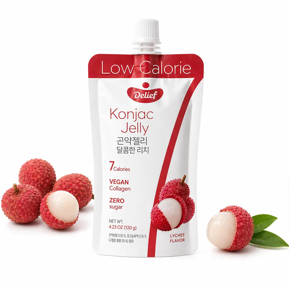Delief | Gelatina di Konjac 120g - Gusto Litchi