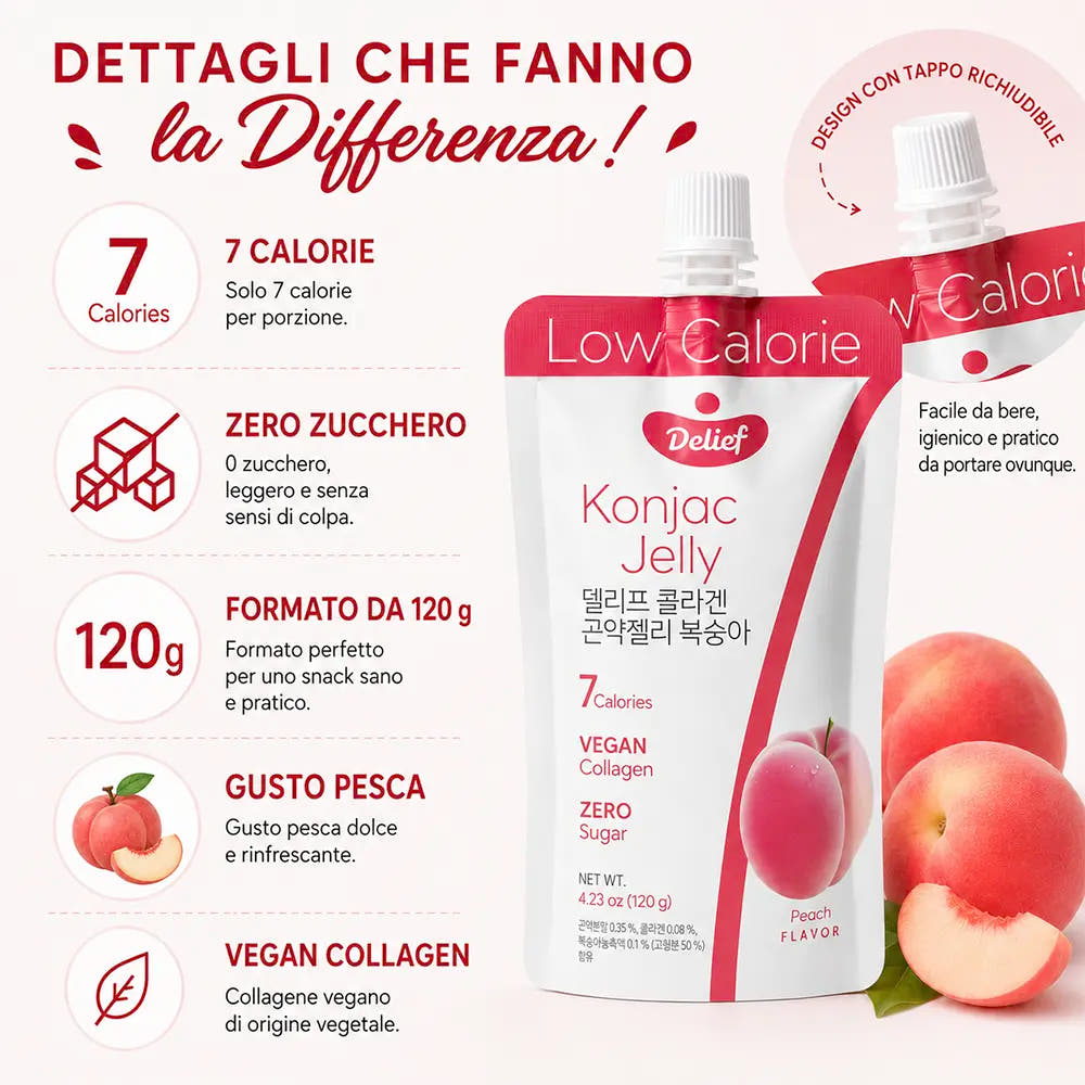 Delief | Gelatina di Konjac 120g - Gusto Pesca