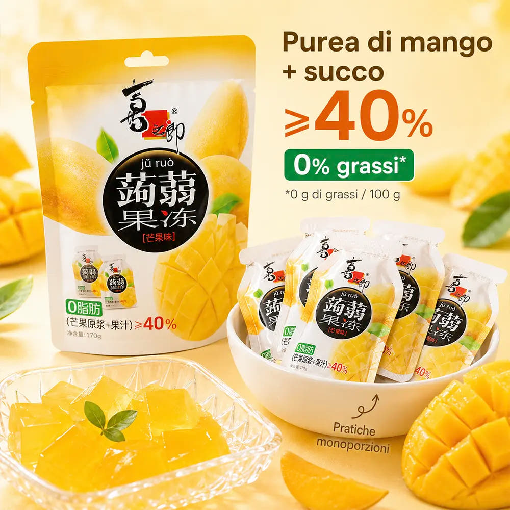 Gelatina di Konjac 120g - Gusto Mango