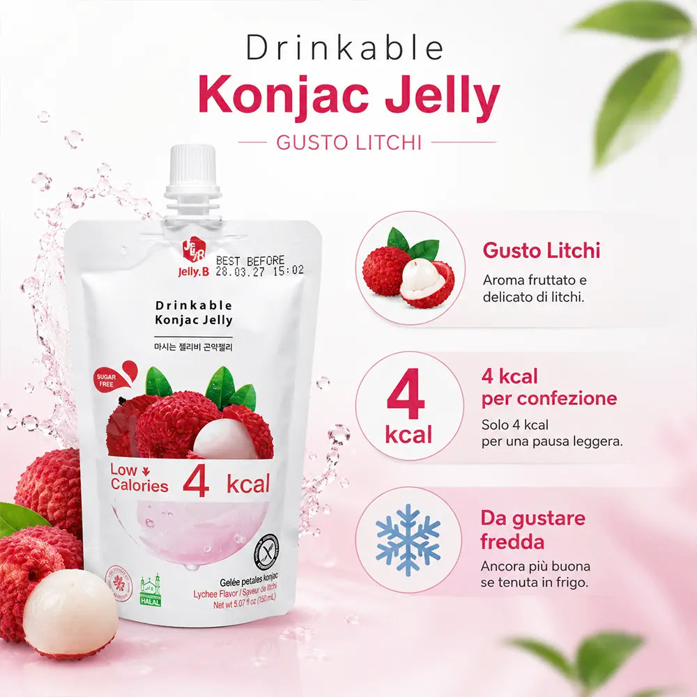 Gelatina di Konjac da Bere 150ml - Gusto Litchi