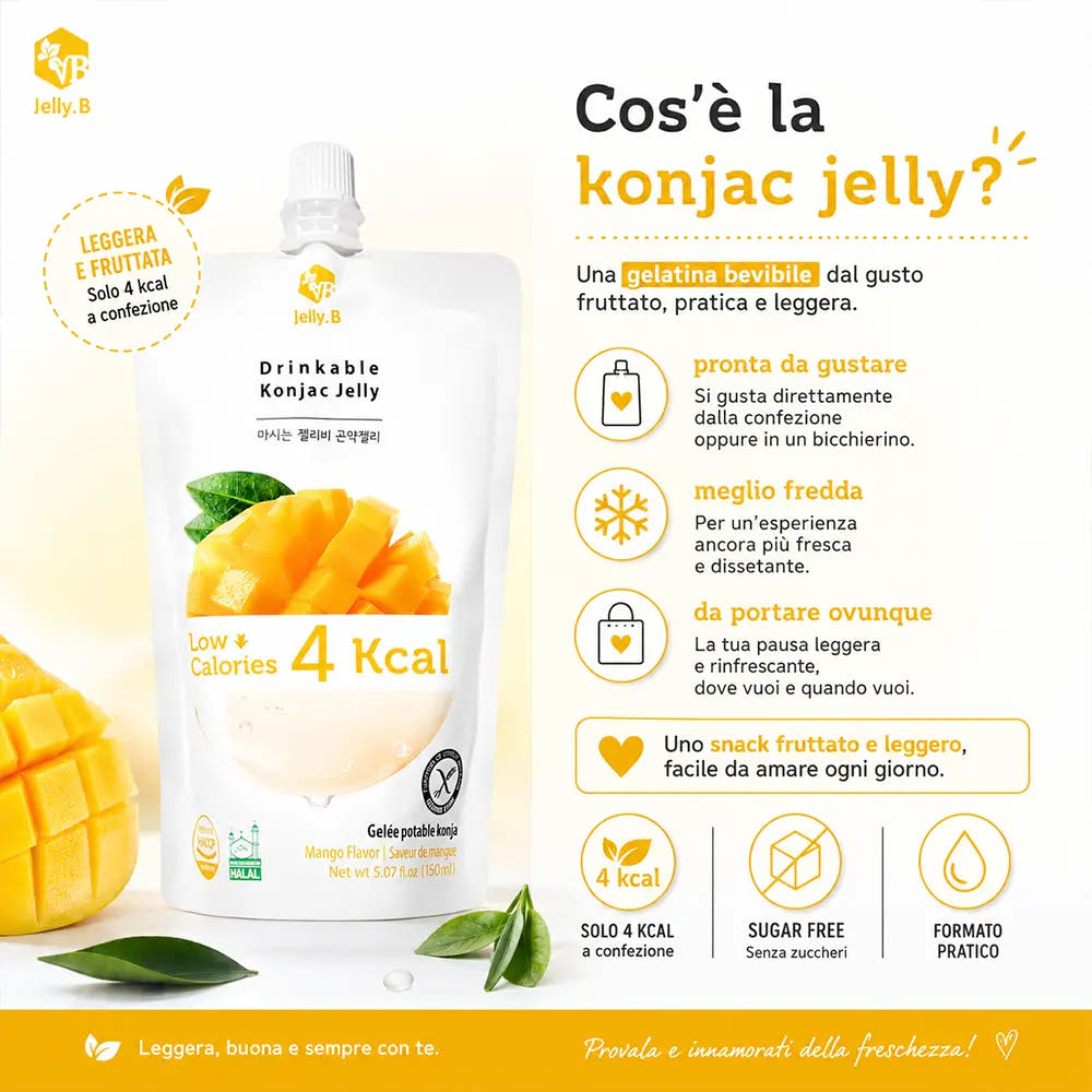Gelatina di Konjac da Bere 150ml - Gusto Mango