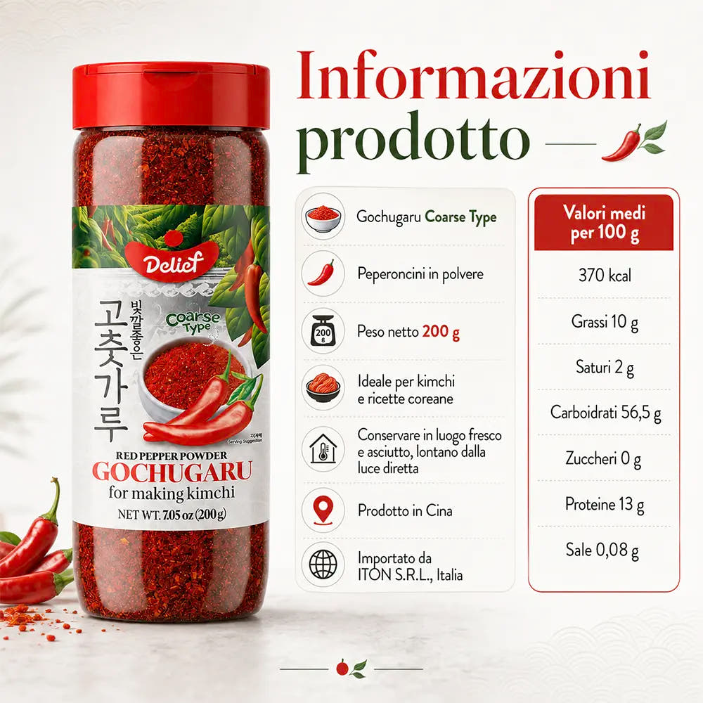 Gochugaru 200g – Peperoncino Rosso Coreano a Grana Grossolana
