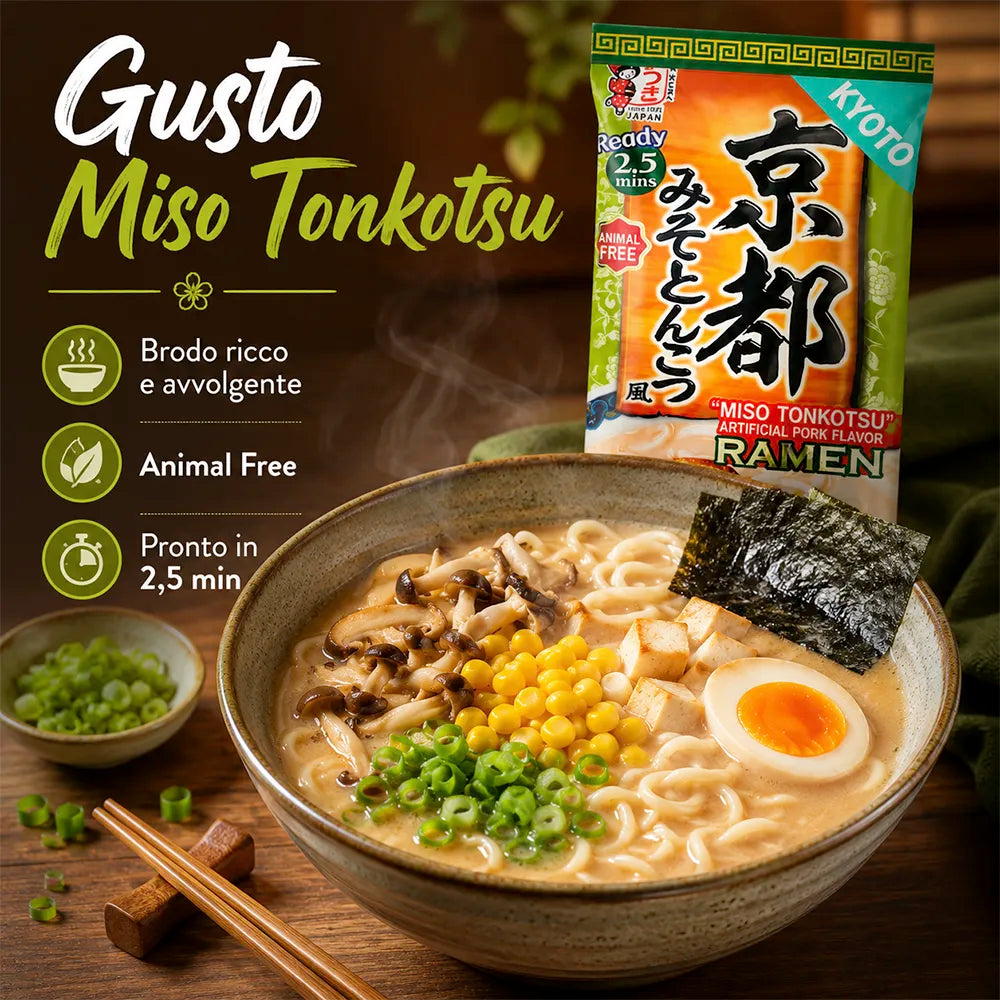 ITSUKI | Ramen Giapponese Istantaneo per Due Persone 182g - Gusto Tonkotsu Miso di Kyoto