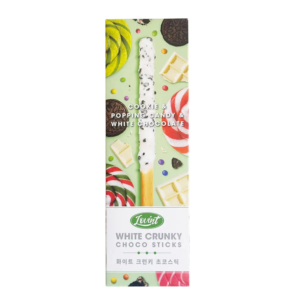 Lovint | Choco Sticks 57g - Gusto Cioccolato Bianco con Caramelle Frizzanti