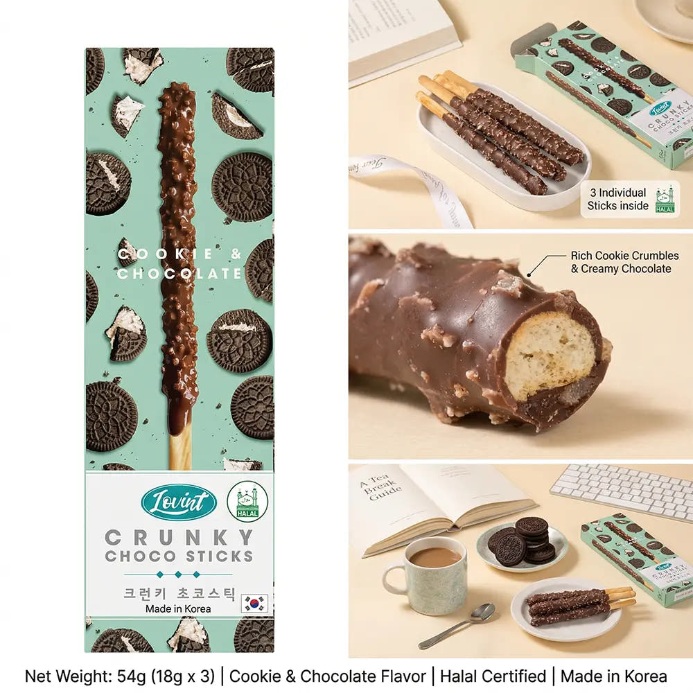 Lovint | Choco Sticks 54g - Gusto Cioccolato con Biscotto