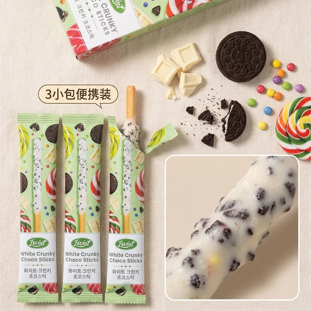 Lovint | Choco Sticks 57g - Gusto Cioccolato Bianco con Caramelle Frizzanti