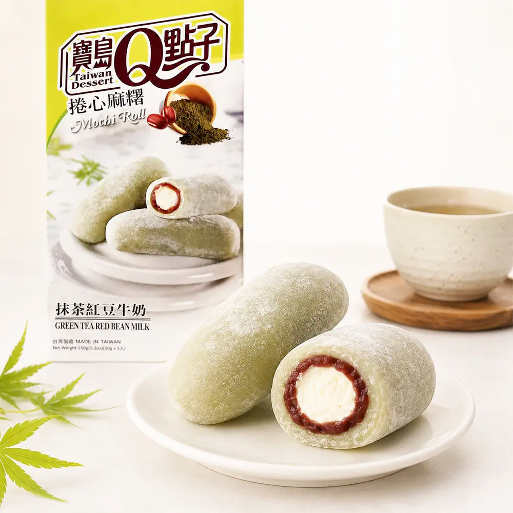 Mochi Roll 150g – Matcha Milk & Red Bean (Azuki)