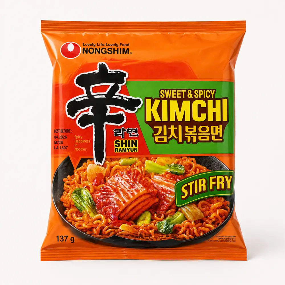 Nongshim | Shin Ramyun Kimchi Stir Fry 137g - Gusto Kimchi Sweet & Spicy