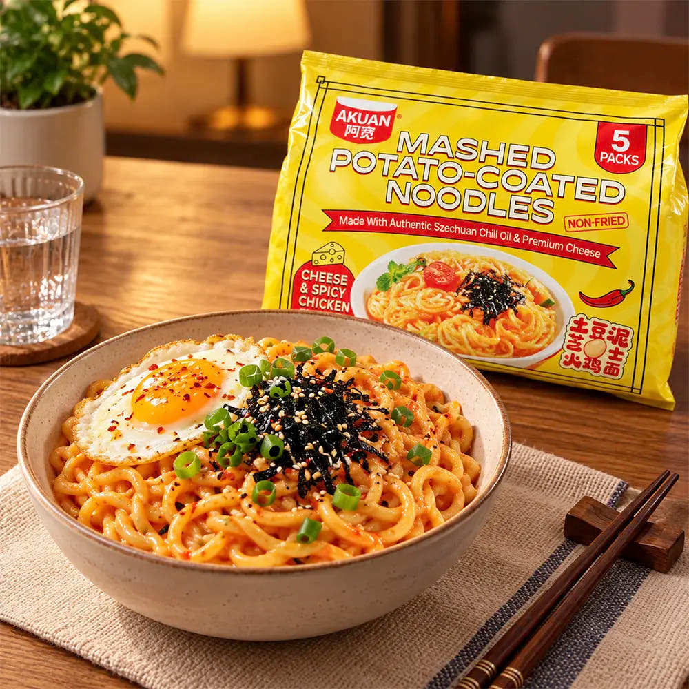 Noodles Istantanei - Gusto Formaggio e Pollo Piccante (Multipack 5x)