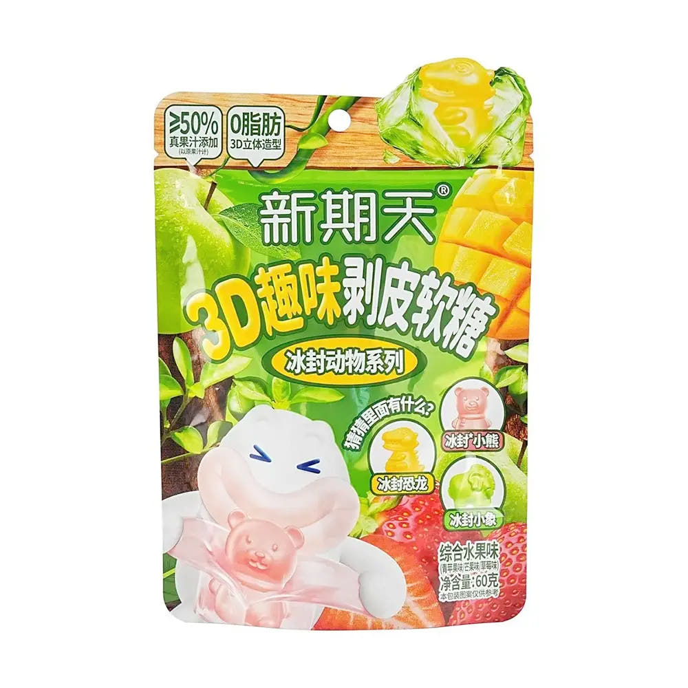 Serie Animali | Caramelle 3D Pelabili 60g - Gusto di Frutta Mista