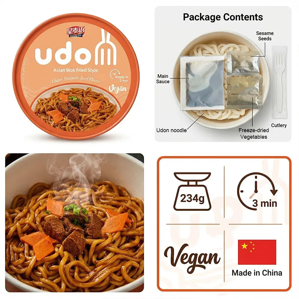 Udon Asian Wok Fried Style 234g - Gusto Classic Beef