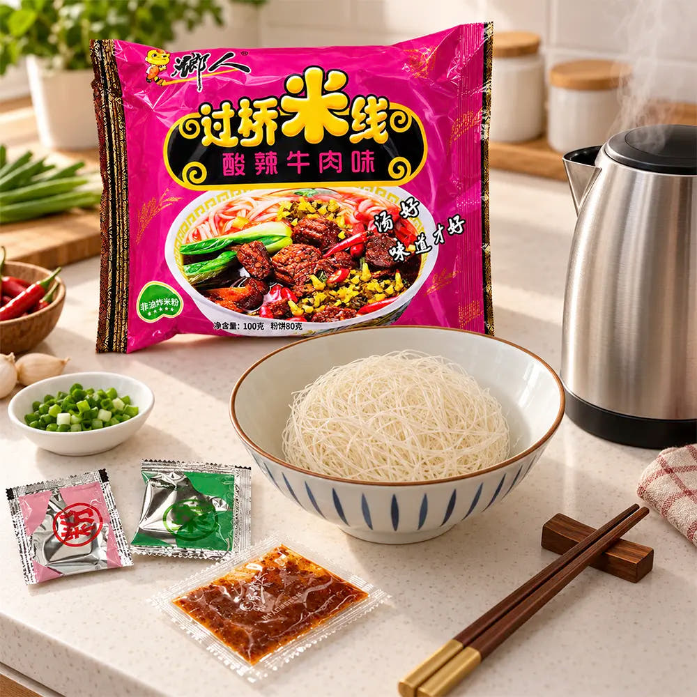 Vermicelli di Riso Istantanei 100g –  Gusto Manzo Agropiccante