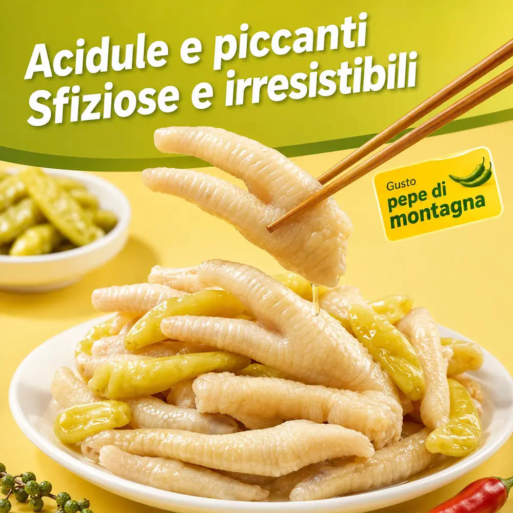 Zampe di Pollo 100g - Gusto Acidulo e Piccante