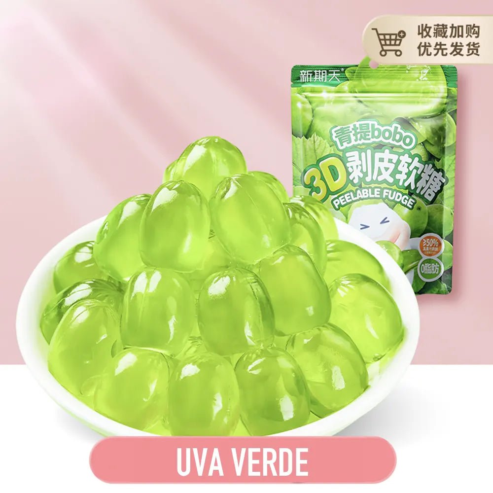 Caramelle 3D Pelabili 75g - Uva Verde - Trovasia - s0400201