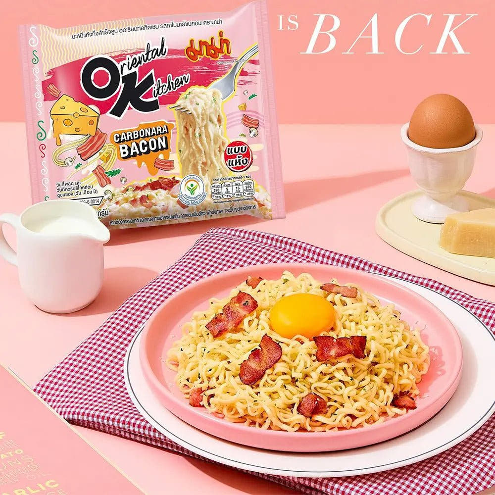 Mama OK Series Instant Noodles 85g - Gusto Carbonara & Bacon - Trovasia - I01032 - 01