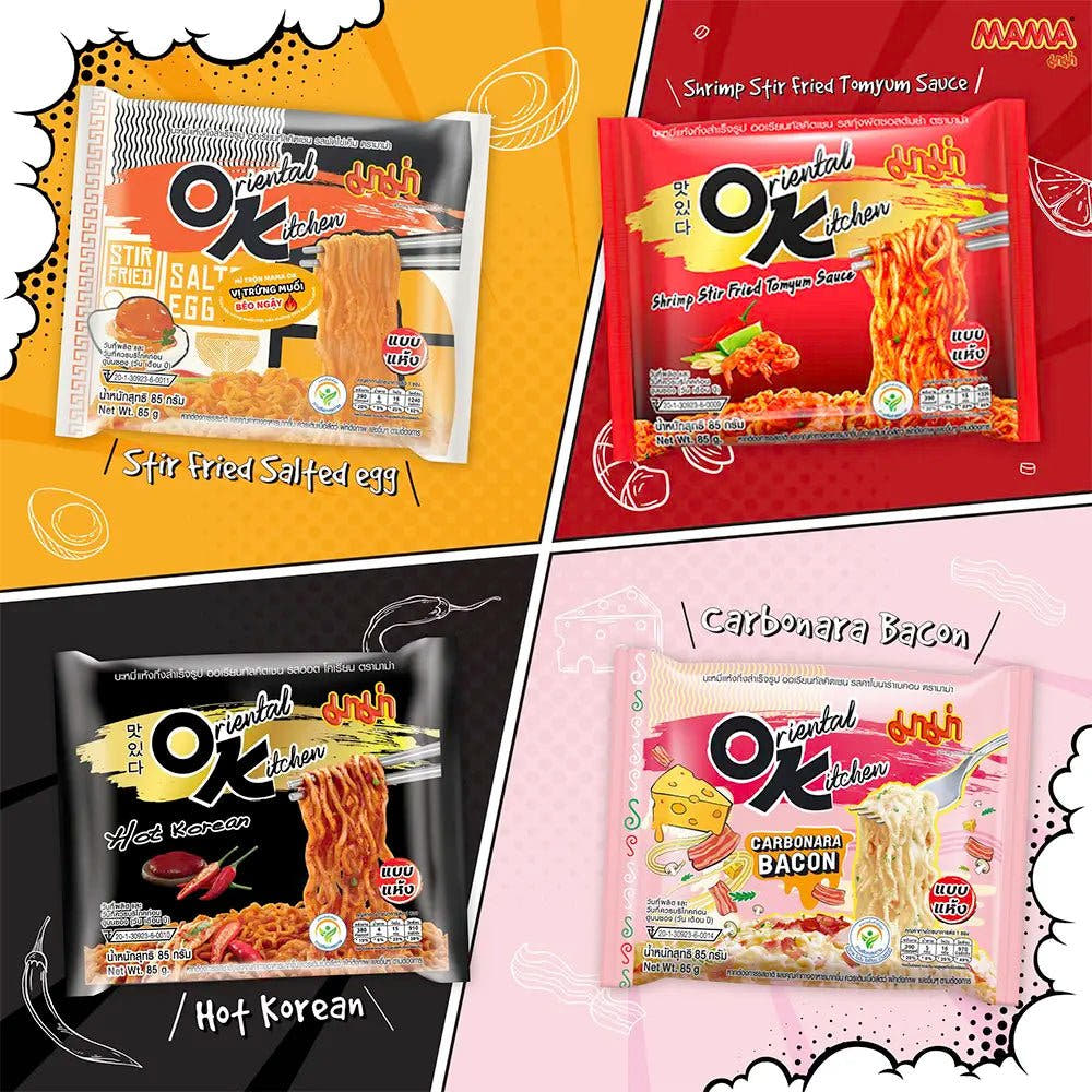 Mama OK Series Instant Noodles - Gusto Piccante Coreano - Trovasia - I01032 - 02