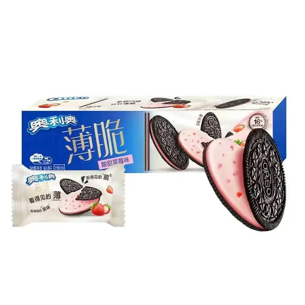 Oreo | Biscotti Croccanti e Sottili 95g – Gusto Fragola - Trovasia - S10 - BC003 - 0502